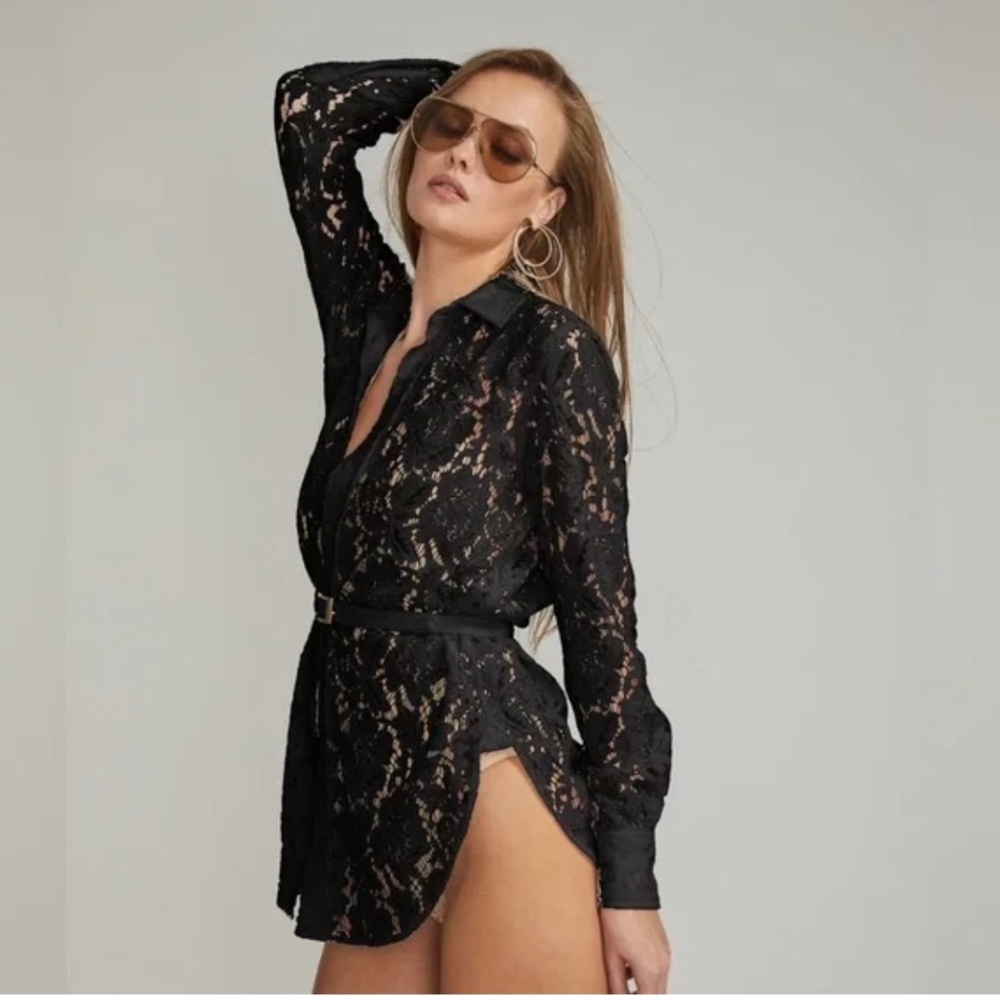 Generation Love- Marceline Belted Lace Shirt